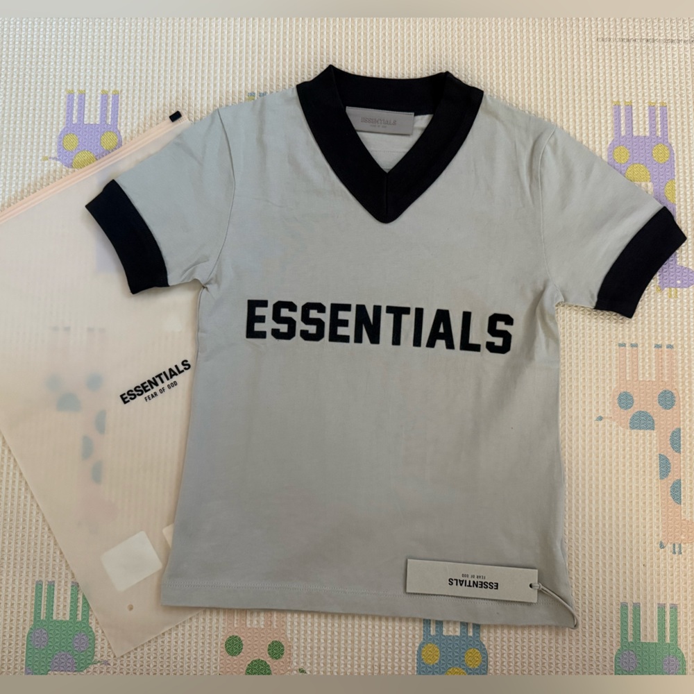 Fear of God Essentials Kids Wheat V-Neck T-shirt, NWT, Kids Size 4/5